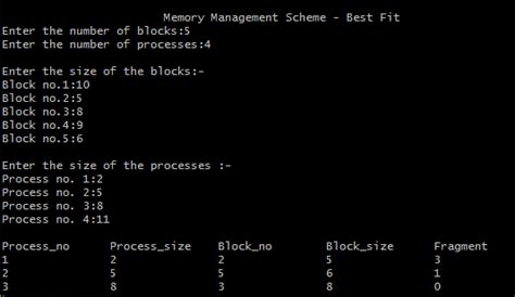 Image result for First Fit Memory Allocation