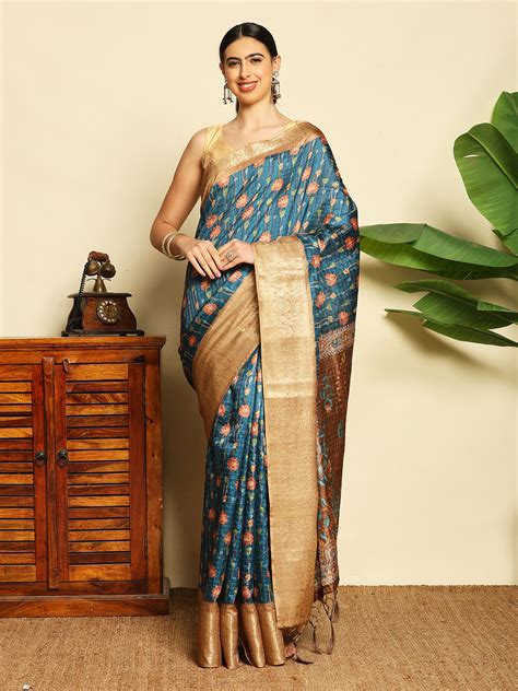 Digital Printed Tussar Saree – mbz.in