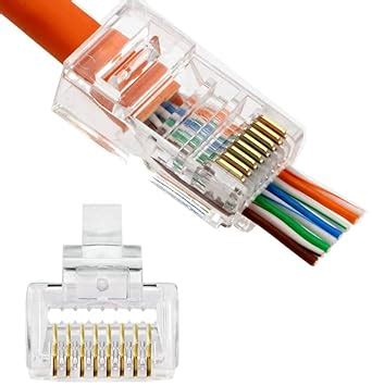 MaK WOrLD® 50pcs RJ45 Cat6 Pass Through Connector RJ45 Ends, Cat5 ...