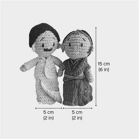 Buy Handmade Crochet South Indian Couple Cotton Dolls Online On Zwende