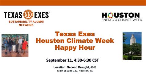 Texas Exes Houston Climate Week Happy Hour, Second Draught, Houston, 11 ...