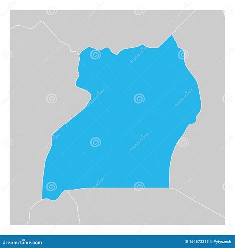 Map of Uganda Green Highlighted with Neighbor Countries Stock Vector - Illustration of blank ...