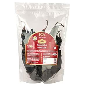 Sol Whole Dried Pasilla Chillies with stem, 300g : Amazon.in: Grocery ...