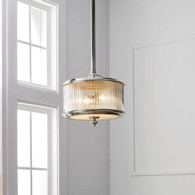 Frontgate Resort Semi-Flush Mount Pendant with Fluted Glass & Polished ...