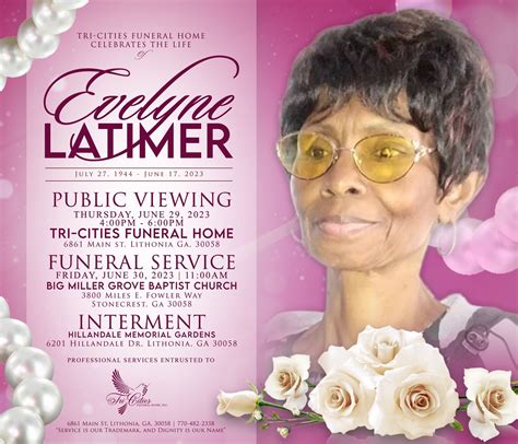 Evelyne Latimer Obituary in Lithonia at Tri-Cities Funeral Home | Obit