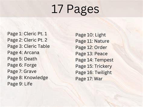 Cleric Cheat Sheet | Cleric Quick Referece Guide | Dnd Cheat Sheet ...