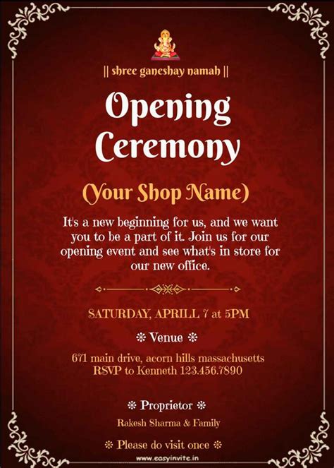 Free Shop Opening Ceremony Invitations – Editable Photo Card Templates
