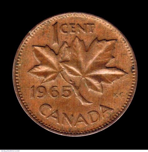 1 Cent 1965 (small beads, blunt 5) variety 2, Elizabeth II (1953-2022 ...