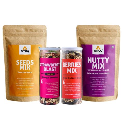 Omay Foods ESSENTIAL TRAIL MIXES COMBO PACK I Roasted Non-fried snacks ...
