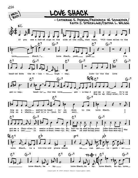 Love Shack by The B-52's Sheet Music for Real Book – Melody, Lyrics ...