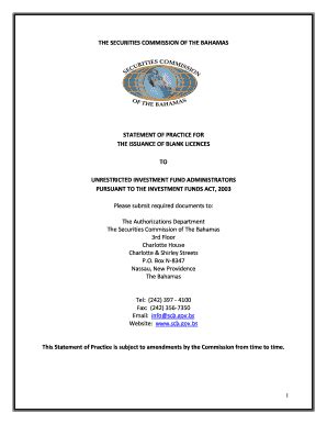 Fillable Online The securities commission of the bahamas statement of ...