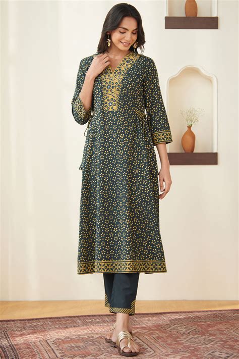 Buy Sehra Nikhat Block Print Kurta for Women in Cotton – Farida Gupta India