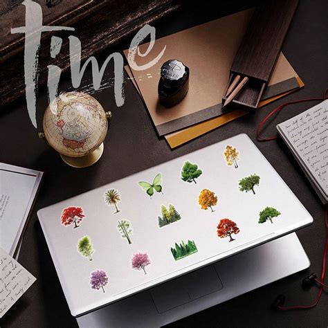 50pcs Transparent Jungle Whispers Stickers, Cartoon Plants Design ...