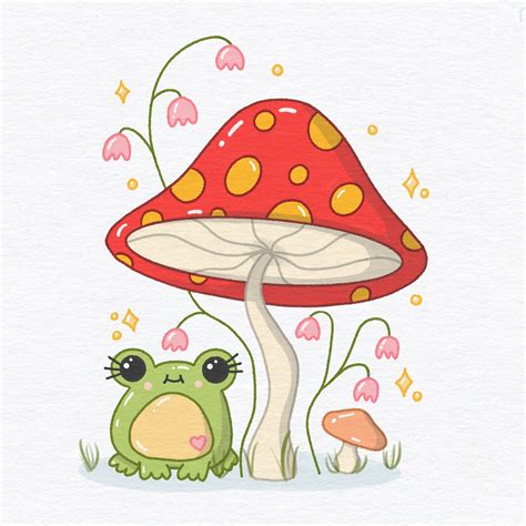 Frog On Mushroom