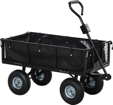 Outsunny Heavy Duty Garden Cart, 660lbs Capacity Utility Wagon Cart ...