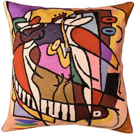 Buy Kashmir Designs Wailing on The Sax by Alfred Gockel Accent Pillow ...
