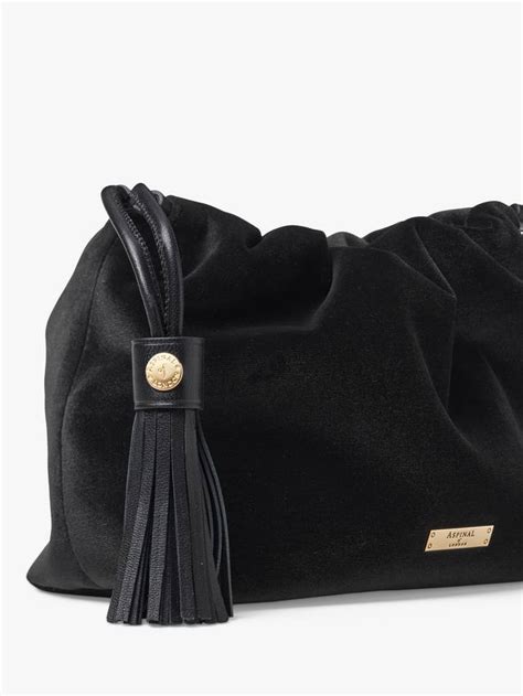 Aspinal of London Amelia Velvet Evening Bag, Black