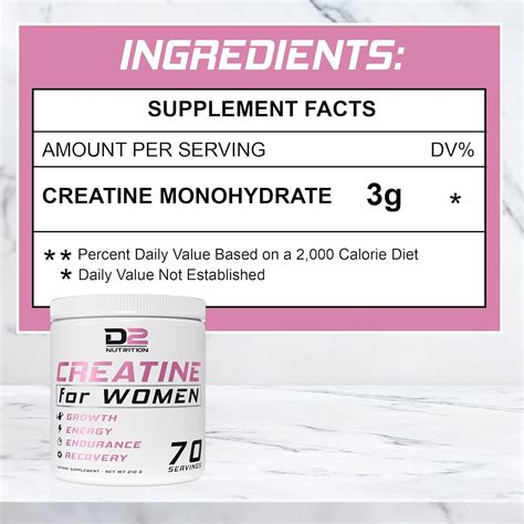 D2 Nutrition Creatina para mujer – Creatina – 70 porciones – Yaxa Costa ...