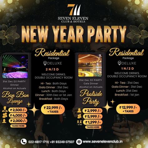 NYE 25 Celebrations at Seven Eleven Club at Mira Road , Seven Eleven ...
