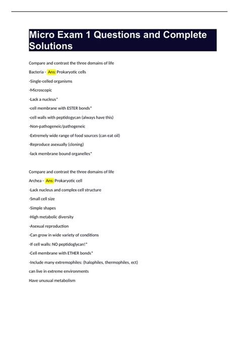 Micro Exam 1 Questions and Complete Solutions - All Domains Jean Inman ...