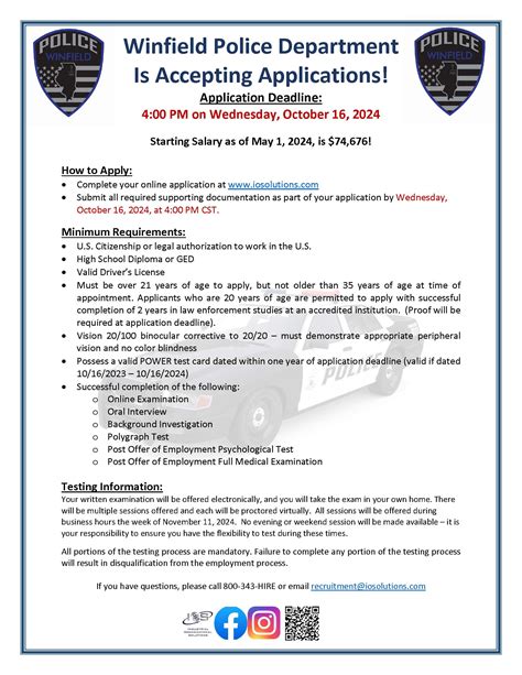 Employment Opportunities | Village of Winfield, IL - Official Website