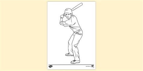 Baseball Player Colouring Sheet | Colouring Sheets - Twinkl