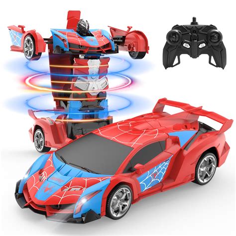 DEERC Spider RC Car Transform Robot, 2.4GHz Remote Control Spider Cars for Kids, 1:18 Scale ...