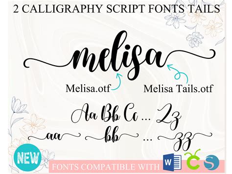 Melisa Font with Tails | Cursive font Calligraphy font Scrip | Inspire ...