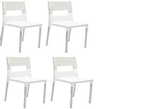 Supreme diva chairs(white natural) set of 4 by 4 u enterprises : Amazon ...