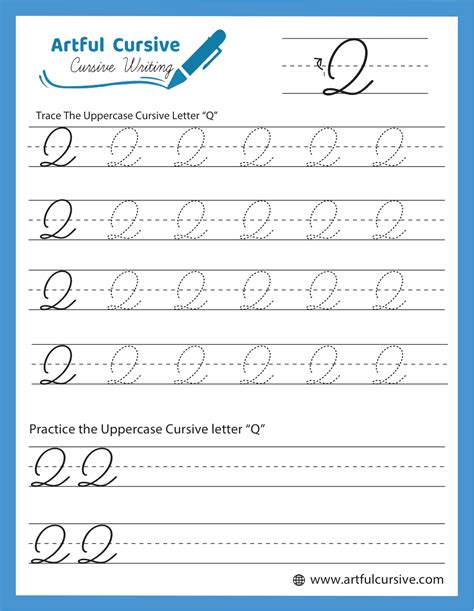 Image result for Cursive Q Practice Sheets