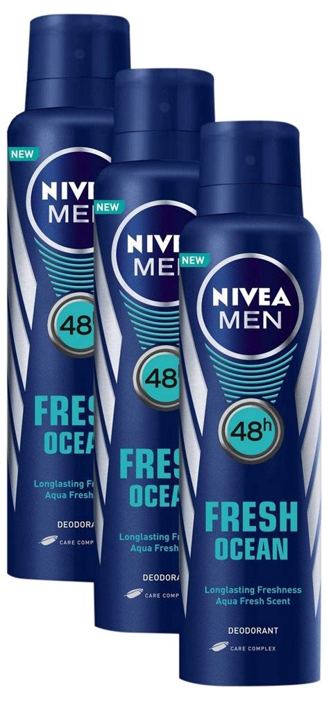 Buy Nivea Men Fresh Ocean Deodorant, 150ml (Buy 2 Get 1, 3 Pieces ...