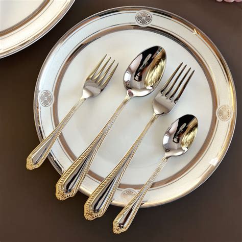 Venetian Gold 65 Pcs Cutlery Set (Palace Collection, 24K Gold Plated ...