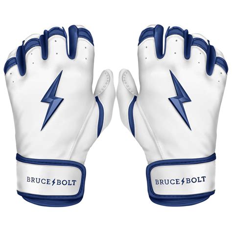 White and Navy Batting Gloves | Protective Batting Gloves - BRUCE BOLT