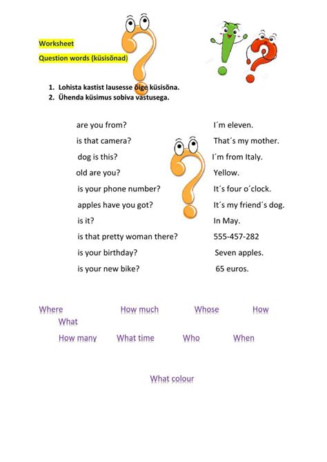 Question Words Exercise 的图像结果