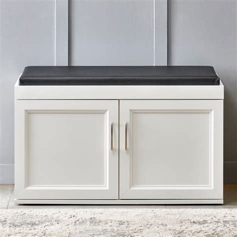 Buy Helios Alton 12 Pairs Shoe Cabinet with Cushion Seat - White from ...