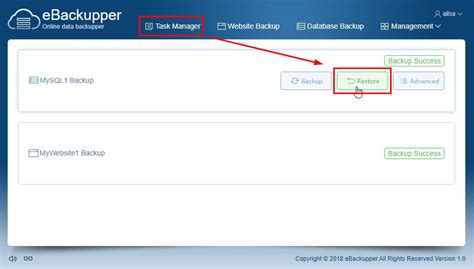 Restore Database MySQL 的图像结果