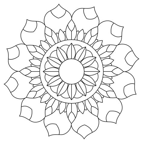 mandala coloring pages - easy mandala coloring page - simple mandala coloring page - coloring ...