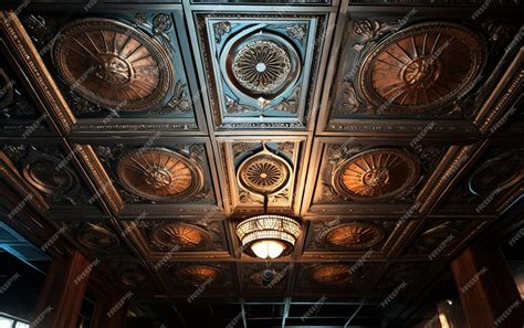 Premium Photo | Stamped Tin Ceiling Tiles