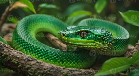 Green Snake, Symbol of 2025 Chinese Year 29289505 Stock Photo at Vecteezy