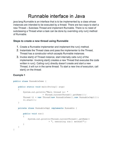 Image result for Runnable Interface Example Java