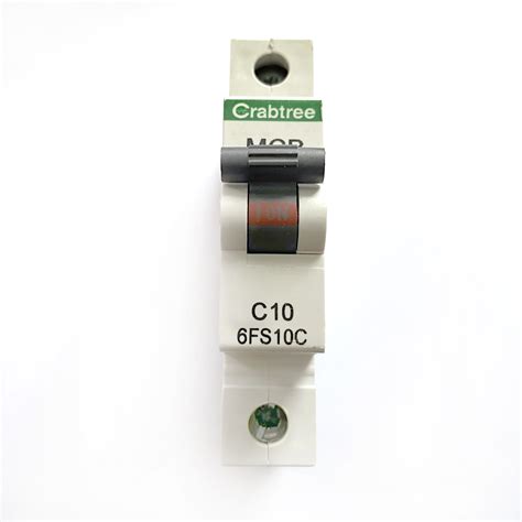 MCB's: Crabtree 6FS10C Black Clip C10 10A 10 Amp MCB Circuit Breaker Type C