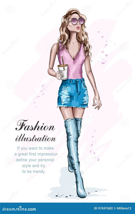 Fashion Model Full Body Drawing