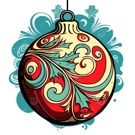 Vector Clip Art Retro Christmas Ornament Retro Christmas Ornament
