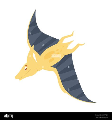 Cute flying dinosaur. Prehistoric animal, jungle reptiles group ...