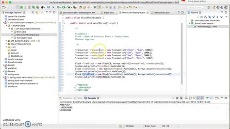 How to Code Java Blockchain 的图像结果