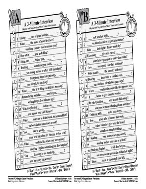 Fillable Online 10A 10 B A 3-Minute Interview Regular and Tag Questions ...