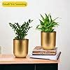 ecofynd 4.3 inches Round Metal Planter for Home Decor, Pack of 2 (Gold ...