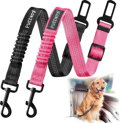 Amazon.com : 2 Pack Dog Seat Belt Adjustable Dog Car Seatbelts for ...
