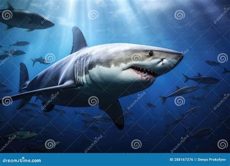Great White Shark Underwater Stock Illustration - Illustration of ocean ...