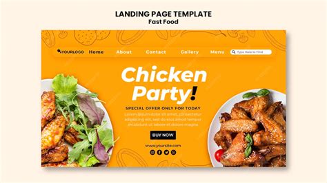 Landing page for fried chicken dish | Free PSD